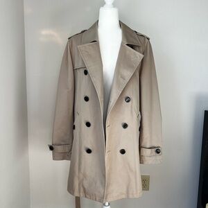 Men's Tan Double-Breasted Trench Coat